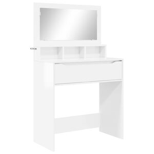 vidaXL Toaletne mize za spalnice Visok sijaj bela 80 x 39,6 x 135 cm