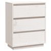 vidaXL Komoda bela 60x34x75 cm trdna borovina