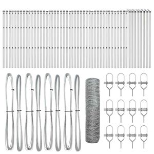 vidaXL Steber ograje. srebrna