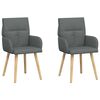 vidaXL Jedilni stoli 2 pcs Blago Temno siva 60 x 56 x 96 cm