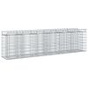 vidaXL Gabionska dvignjena postelja 2 kos 300 x 50 x 80 cm Srebrna