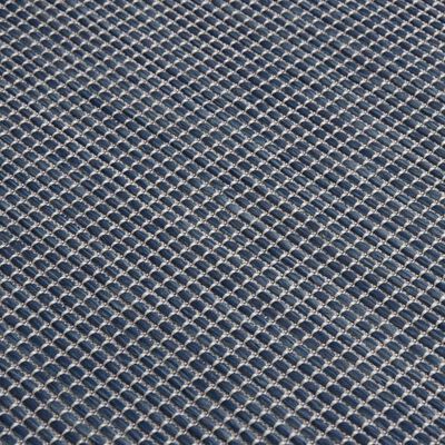 vidaXL Zunanja preproga ploščato tkanje 80x150 cm modra