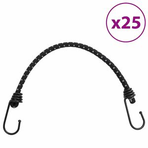 vidaXL Bungee vrv z odsevnimi trakovi in kavlji 25 kosov 38 cm