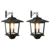 vidaXL Stenska Svetilka with LED Bulb 2 kos Črna 19 x 14 x 25 cm