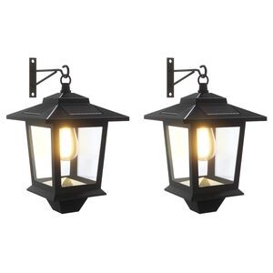 vidaXL Stenska Svetilka with LED Bulb 2 kos Črna 19 x 14 x 25 cm