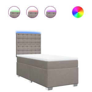vidaXL Box spring postelja z vzmetnico taupe 80x200 cm blago