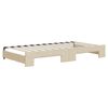 vidaXL Izvlečna dnevna postelja s predali krem 100x200 cm blago