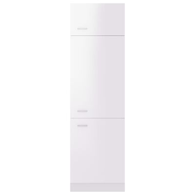vidaXL Omara za hladilnik visok sijaj bela 60x57x207 cm iverna plošča
