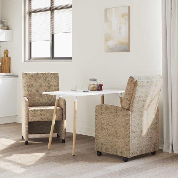 vidaXL Jedilni stoli s kolesi 2 pcs Svetlo siva 58 x 67 x 97 cm