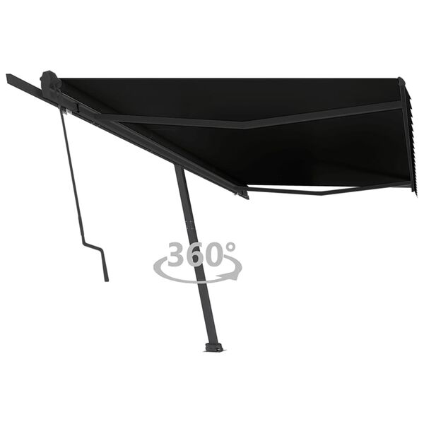 vidaXL Prostostoječa avtomatska tenda 500x350 cm antracitna