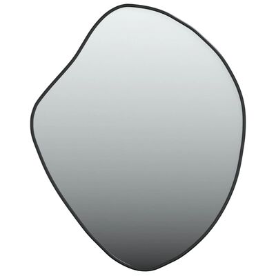 vidaXL Stensko ogledalo črno 60x50 cm