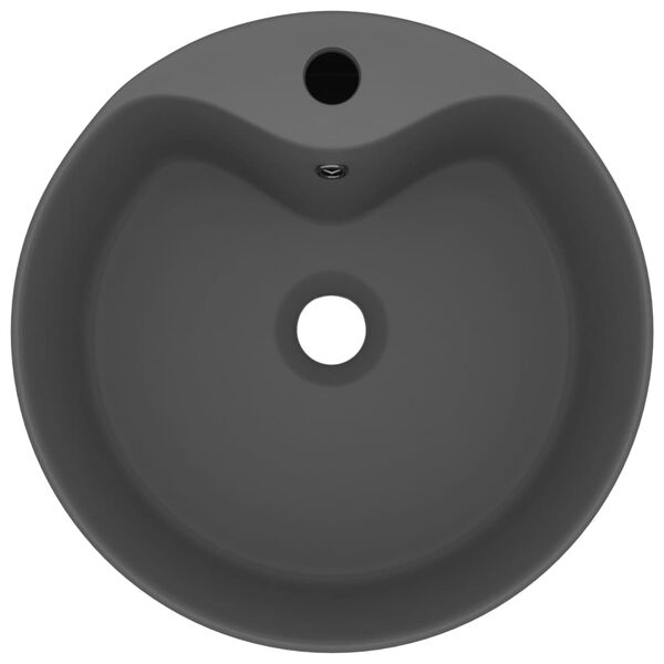 vidaXL Razko&scaron;en umivalnik mat temno siv 36x13 cm keramičen