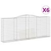 vidaXL Obokane gabion ko&scaron;are 6 kosov 400x50x160/180cm pocinkano železo