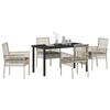 vidaXL Komplet za jedilnico v vrtu 5 pcs Svetlo siva poli ratan