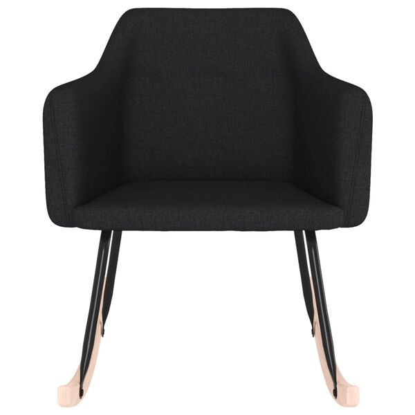 vidaXL Gugalni stol črno blago