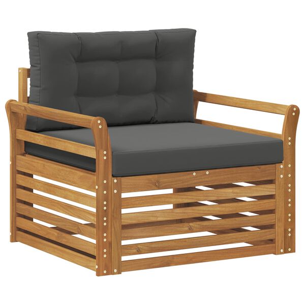 vidaXL Zunanja garnitura za sedenje Masivno akacijevo les in poliester