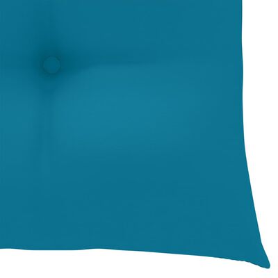 vidaXL Gugalnik s svetlo modro blazino trdna tikovina