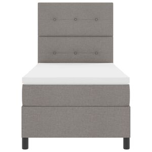 vidaXL Postelja z vzmetnico z vzmetnico z LED Taupe 90 x 190 cm blago