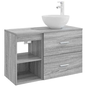 vidaXL Komplet pohi&scaron;tva za kopalnico 2 pcs Siva Sonoma Inženirski les