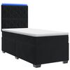 vidaXL Postelja boxspring z vzmetnico Črna 80 x 200 cm Žamet
