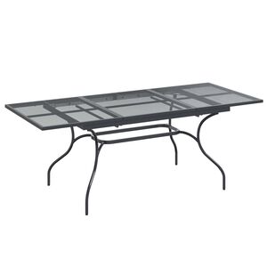 vidaXL Raztegljiva Mrežna Jedilna Miza Antracit 212 x 90 x 76 cm Jeklo