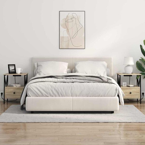 vidaXL Nočna omarica Sonoma hrast 41,5 x 40,5 x 55 cm Konstruiran les