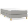 vidaXL Box spring postelja z vzmetnico svetlo siva 90x200 cm blago