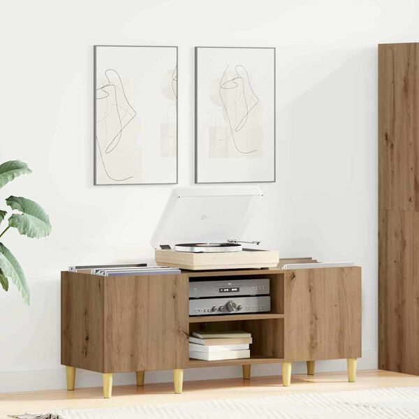 vidaXL Omara za plo&scaron;če Umetni hrast 121 x 38 x 48 cm Konstruiran les