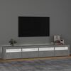 vidaXL TV omarica z LED lučkami betonsko siva 240x35x40 cm