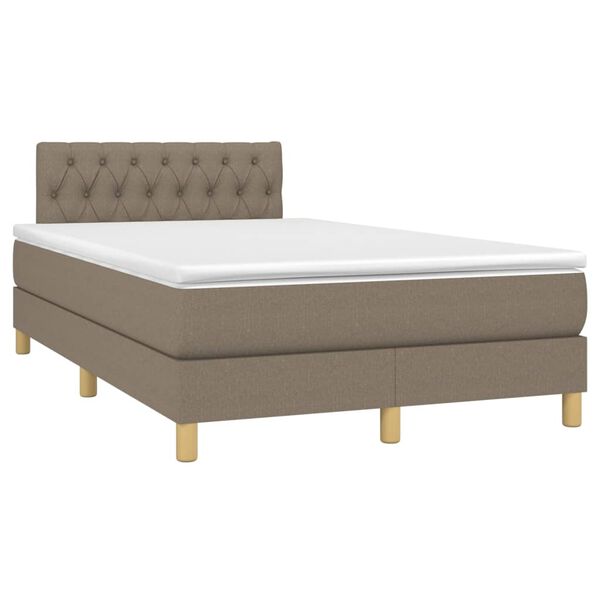 vidaXL Box spring postelja z vzmetnico taupe 120x200 cm blago