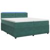 vidaXL Postelja boxspring z vzmetnico Temno zelena 200 x 200 cm Žamet
