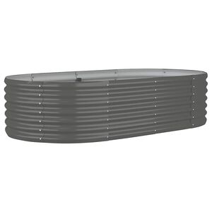 vidaXL Visoka greda iz cinkanega jekla 152x80x36 cm siva