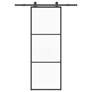 vidaXL Drsna vrata z opremo 76x205 cm ESG steklo in aluminij