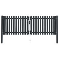 vidaXL Dvojna vrata za ograjo iz jekla 306x125 cm antracitna