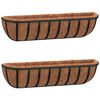 vidaXL Stensko korito 2 kosa podloga iz kokosa 76x21x16 cm jeklo