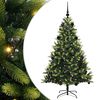 vidaXL Umjetna zložljiva božićna jelka 150 LED Zelena 150 cm PVC in PE