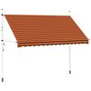 vidaXL Ročno zložljiva tenda 350 cm oranžna in rjava