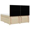 vidaXL Box spring postelja z vzmetnico krem 200x200 cm blago