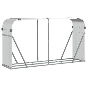 vidaXL Nosilec za polena srebrn 180x45x100 cm pocinkano jeklo