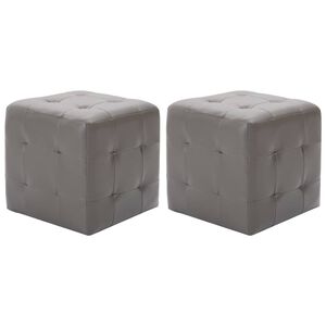 vidaXL Tabure 2 kosa siv 30x30x30 cm umetno usnje