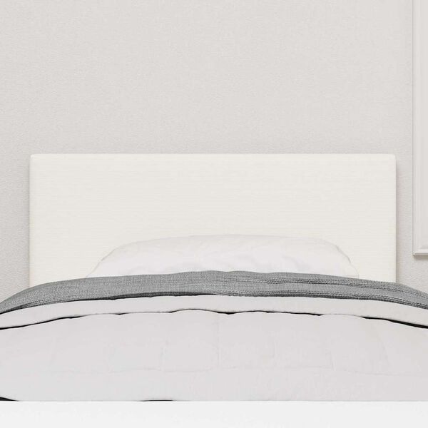 vidaXL LED glava postelje z LED lučmi z vzglavjem krema 80 cm blago