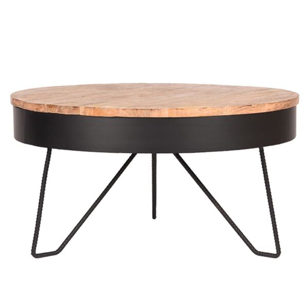 LABEL51 Klubska mizica Saran 80x80x43 cm les/črna