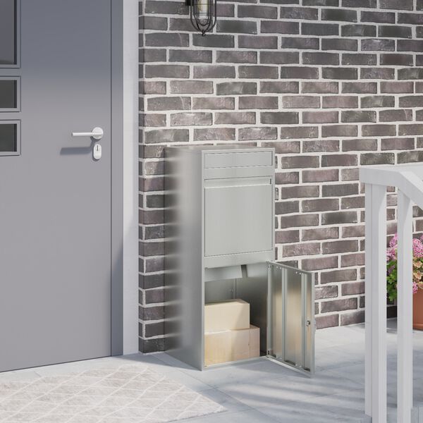 vidaXL &Scaron;katla za dostavo z vrati Črna 41 x 38 x 103 cm Cinkana jeklena