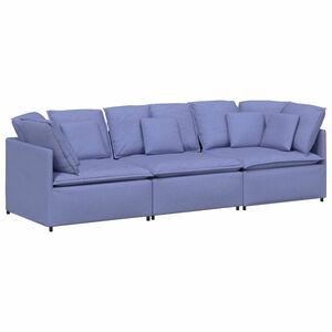 vidaXL Modularni kavč z blazinami blago kavbojke modre barve