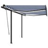 vidaXL Avtomatska tenda LED + senzor 3x2,5 m modra in bela
