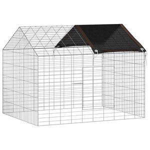 vidaXL Kletka za zajce srebrna 100 x 78 x 78 cm Cinkana jeklena