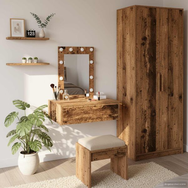 vidaXL Toaletna mizica Rjava 60 x 40 x 70 cm Konstruiran les