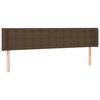 vidaXL Vzglavje z u&scaron;esi temno rjavo 163x16x78/88 cm blago