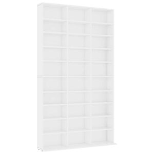 vidaXL Omarica za CD plo&scaron;če bela 102x23x177,5 cm konstruiran les