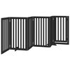 vidaXL Ograda za pse z vrati zložljiva 6 panelov črna 300cm topolovina